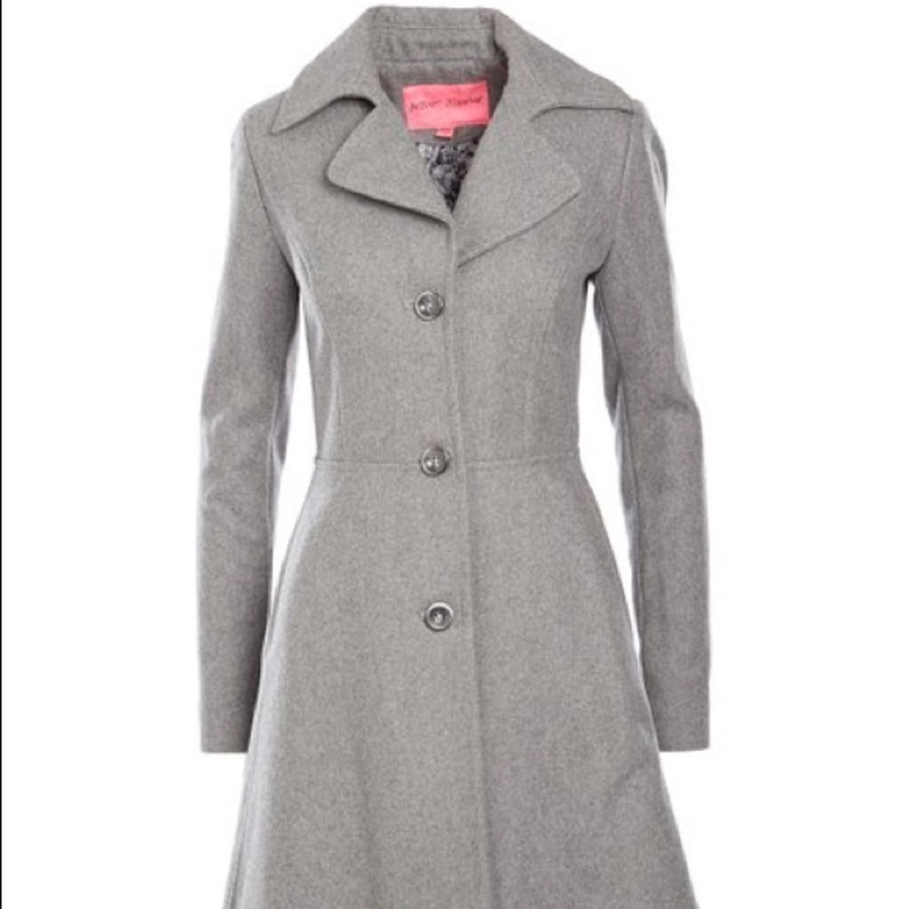 🛍 Betsey Johnson Silver Gay Car Coat BRAND NEW